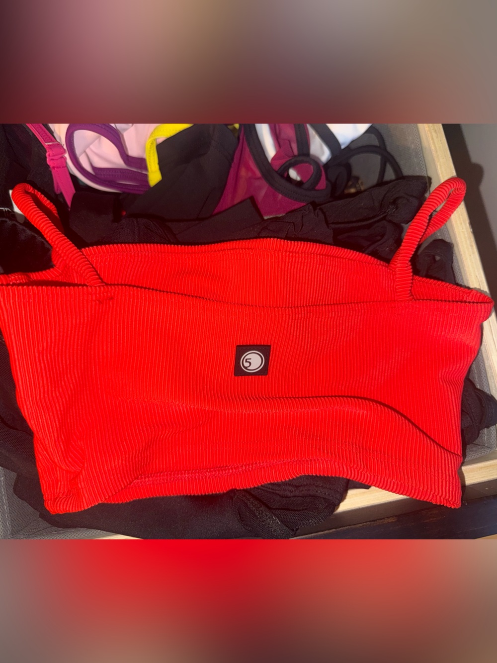 FIVE the Label - CHERRY RED - Ribbed cami crop top - EUC Youth XL CXL - Picture 2 of 3